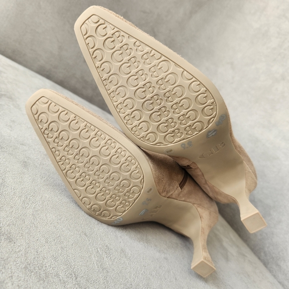 Gianni Bini heeled boots 9.5 beige suede CatWalk knee high snip toe tall new$130 - Picture 16 of 16